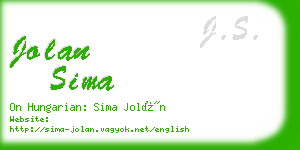 jolan sima business card